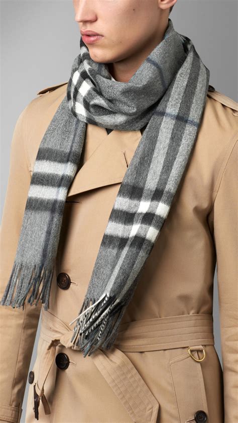 blue grey burberry scarf